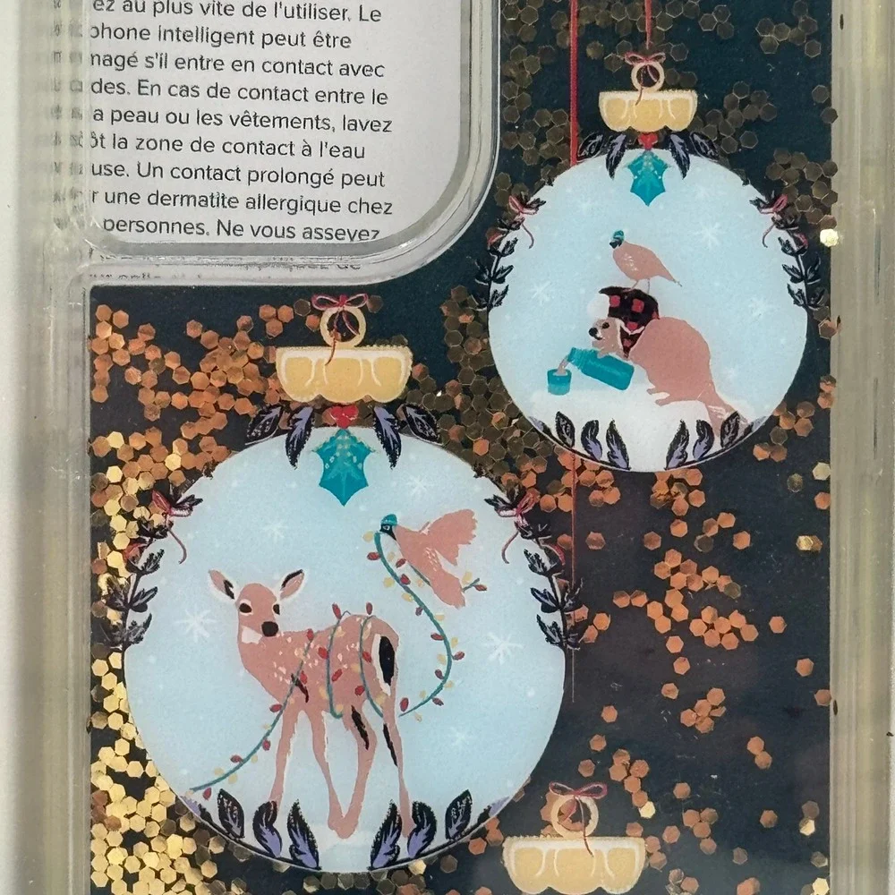 Vera Bradley iPhone 12 Case Glitter Flurry Merry Mischief Ornaments Holiday New